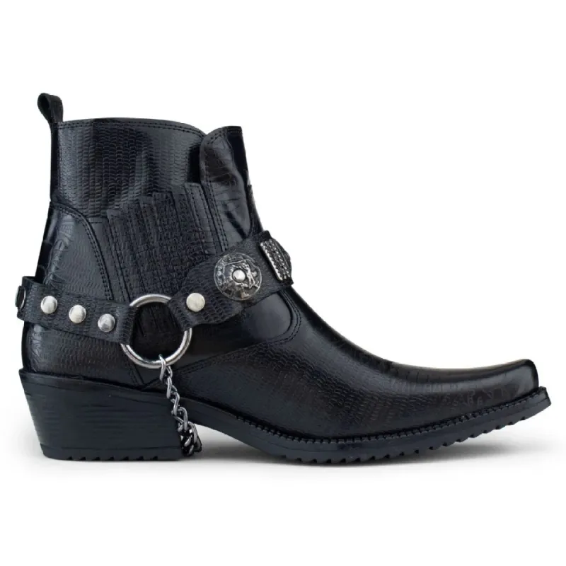 Mens Real Leather Cowboy Boots with Chain sold by Tru Clothing