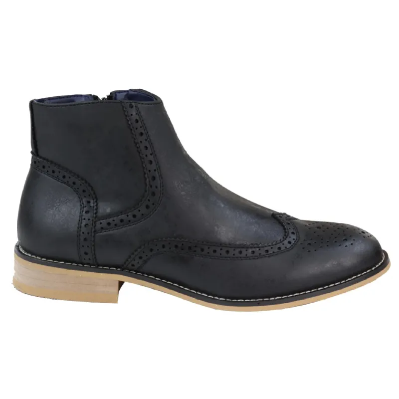 Mens Zip-Up  Brogue Boots sold by Tru Clothing