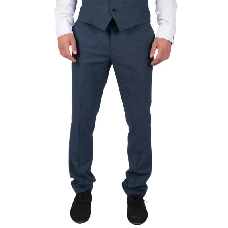 Viceroy - Men's Blue Check Trousers sold by Tru Clothing