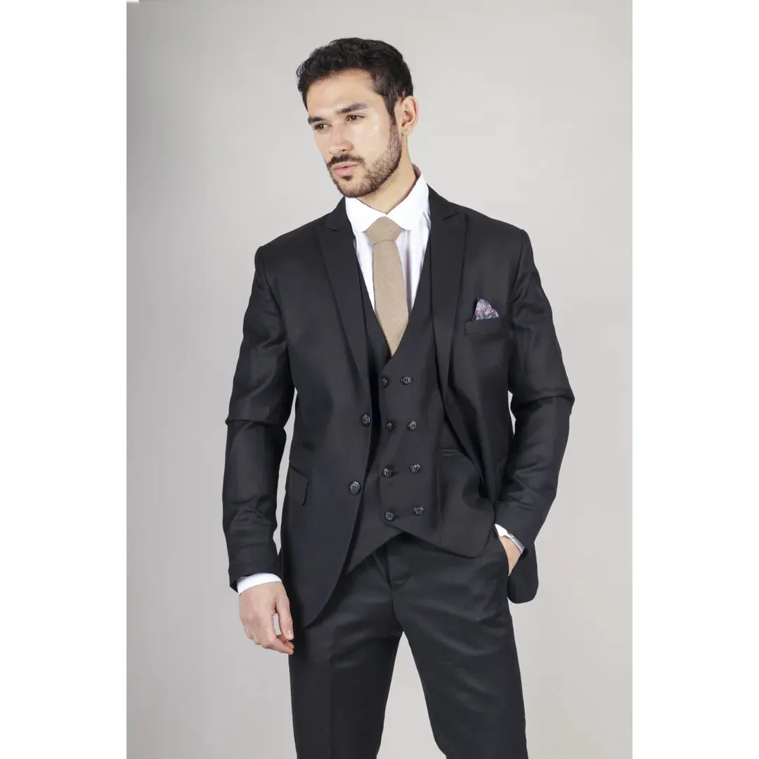 IM1-DB - Men's Black 3 Piece Suit sold by Tru Clothing product image thumbnail 4