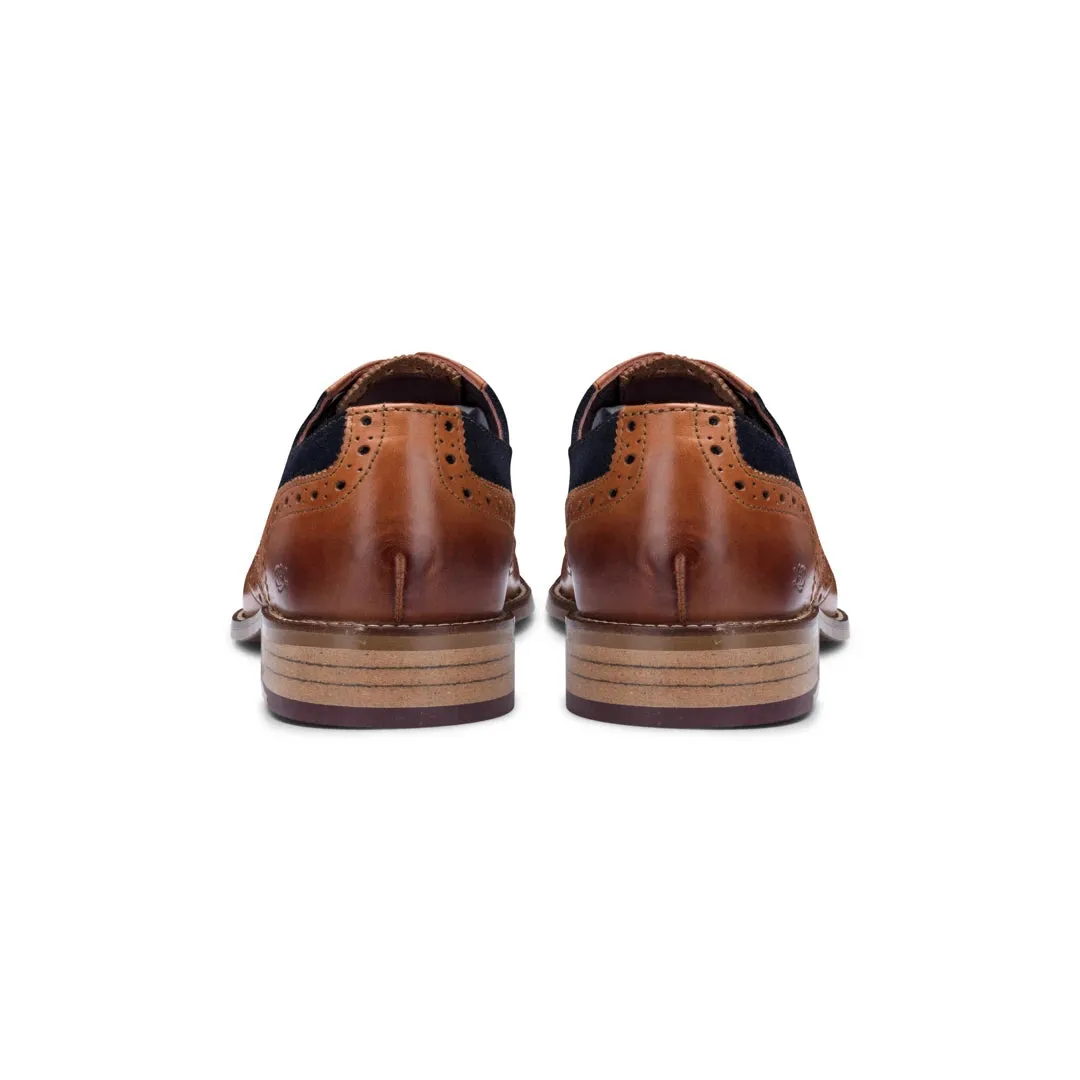 Mens Real Leather Vintage Shoes Brogues 1920s Suede Tweed Laced Shoes Smart Formal sold by Tru Clothing product image thumbnail 5