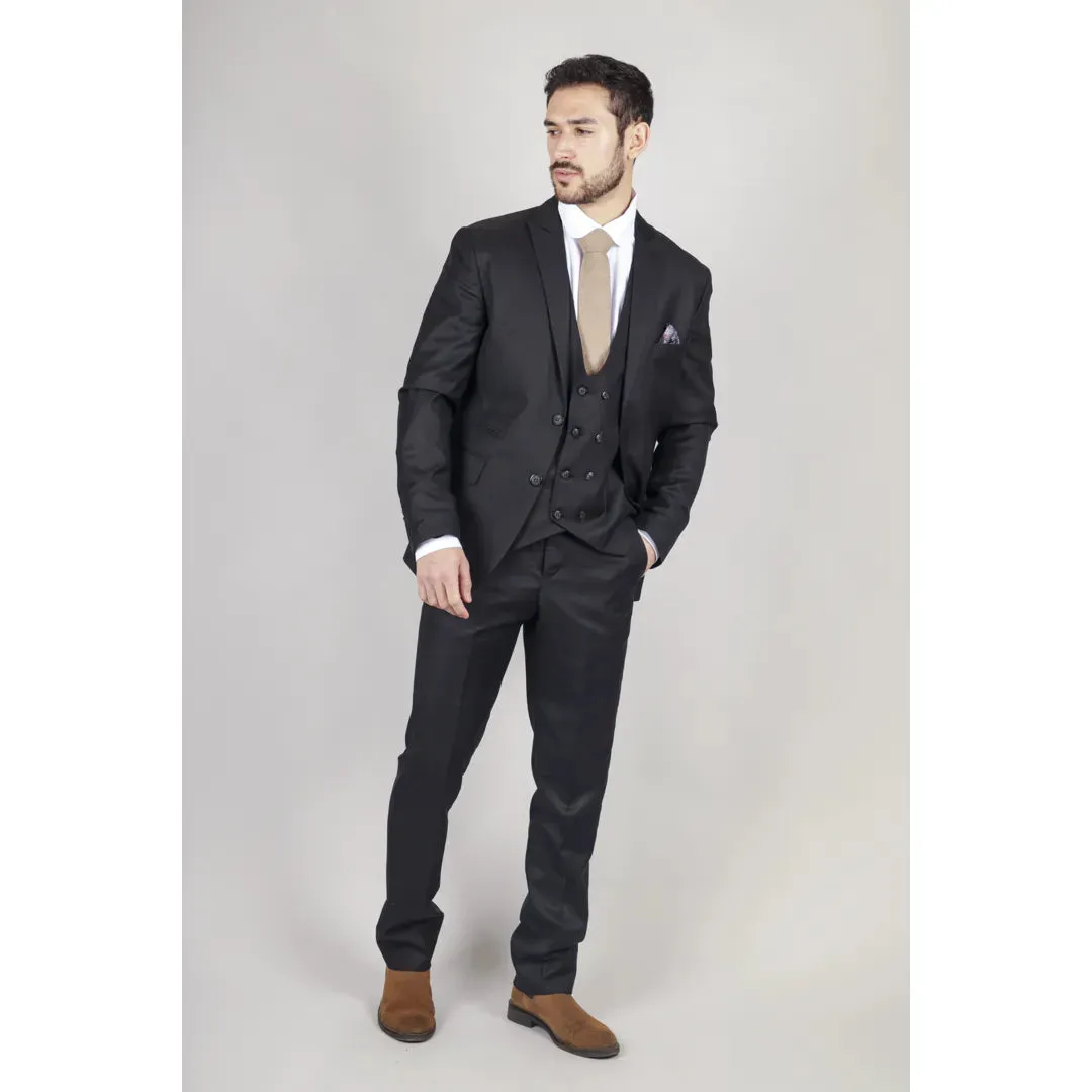 IM1-DB - Men's Black 3 Piece Suit sold by Tru Clothing product image thumbnail 3