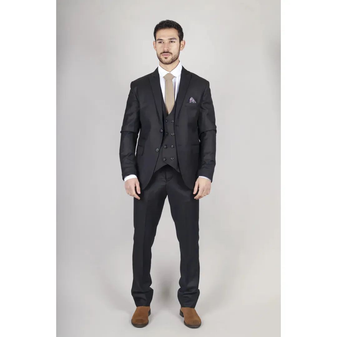IM1-DB - Men's Black 3 Piece Suit sold by Tru Clothing product image thumbnail 2