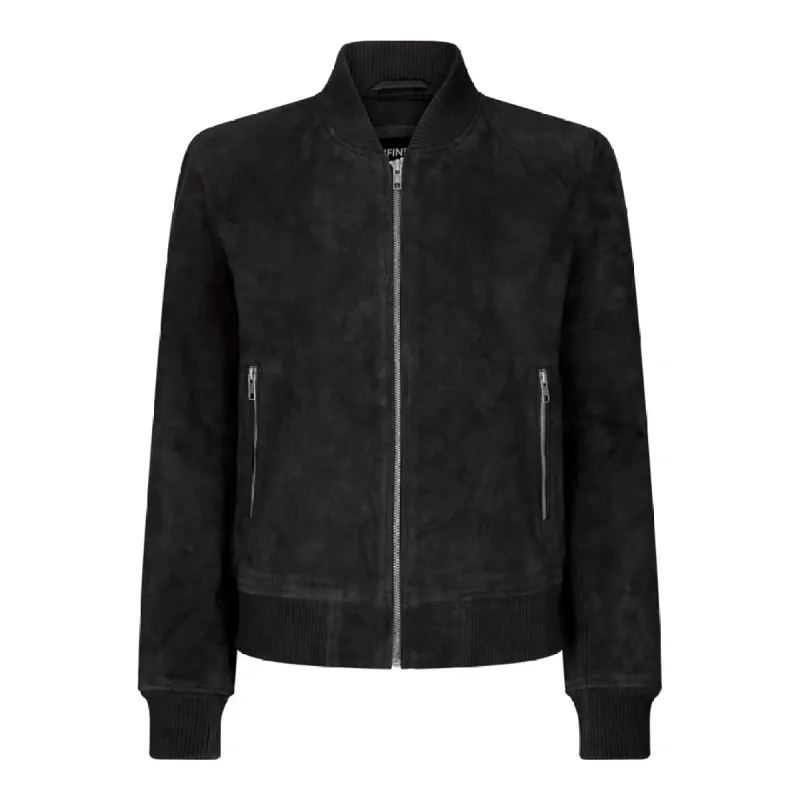 Womens Genuine Suede Bomber Jacket Leather Casual Varsity Vintage Casual sold by Tru Clothing