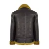Men's Brown Sheepskin Zip Flying Jacket Pilot Flight Ginger Cream sold by Tru Clothing