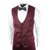 Simon - Men's Marc Darcy Velvet Paisley Burgundy Fit 3 Piece Suit Tuxedo Wedding sold by Tru Clothing