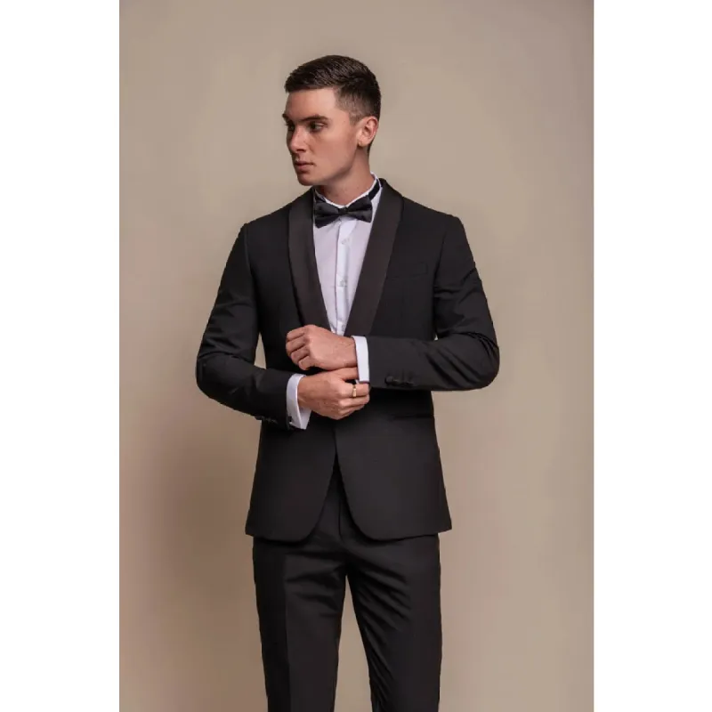 Aspen - Men's Plain Black Tuxedo Blazer sold by Tru Clothing
