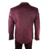 Simon - Men's Marc Darcy Velvet Paisley Burgundy Fit 3 Piece Suit Tuxedo Wedding sold by Tru Clothing