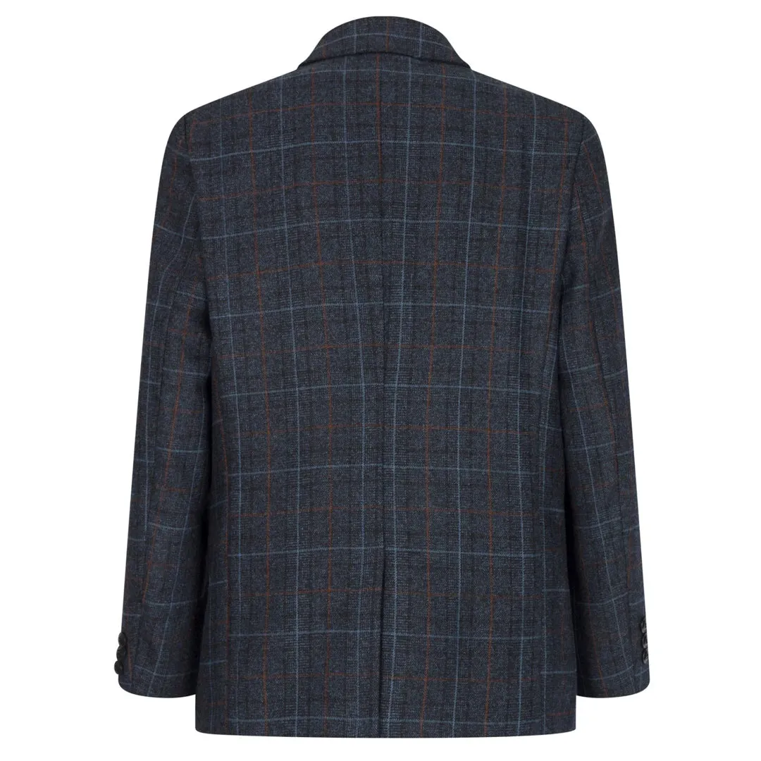 Harvey - Boys Navy Blue 3 Piece Tweed Suit Herringbone Wine sold by Tru Clothing product image thumbnail 4