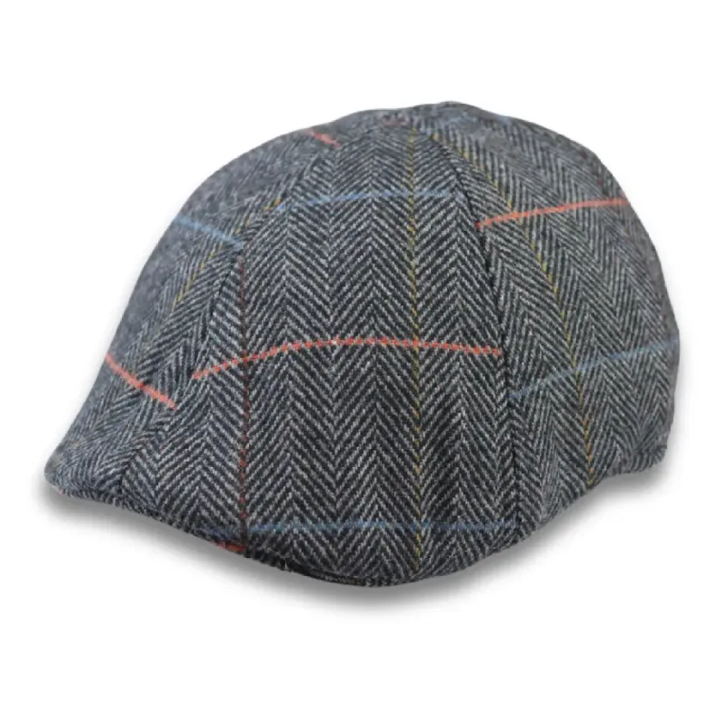 Men's Wool Blend Tweed Herringbone Check Duckbill Cap sold by Tru Clothing