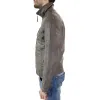 Men's Grey Leather Jacket Biker Box Style Zipped Casual Retro sold by Tru Clothing