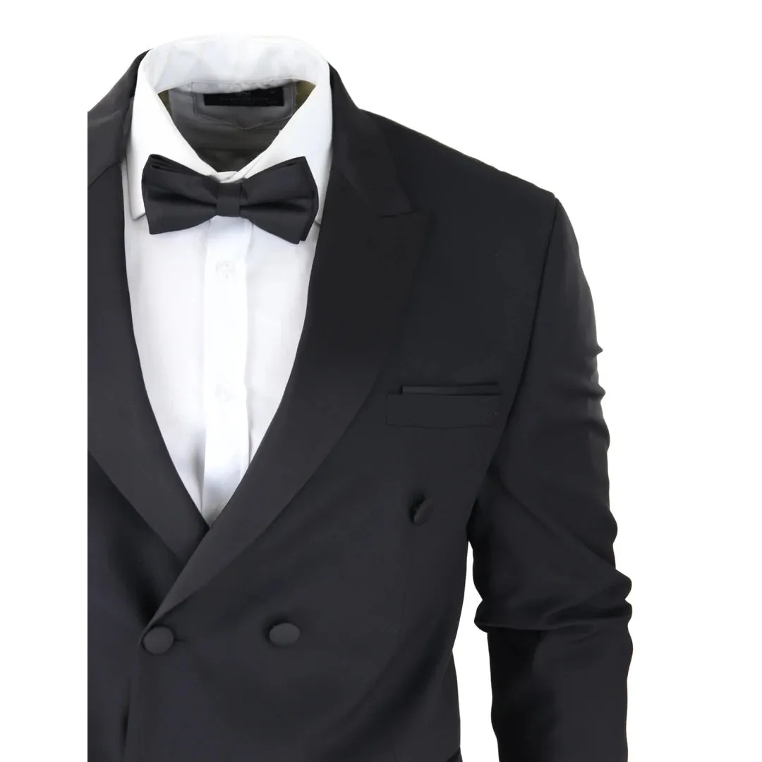 AK-22 - Men's Double Breasted Black Tuxedo Dinner Wedding Suit sold by Tru Clothing product image thumbnail 5