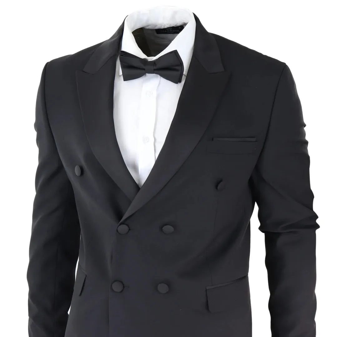 AK-22 - Men's Double Breasted Black Tuxedo Dinner Wedding Suit sold by Tru Clothing product image thumbnail 4