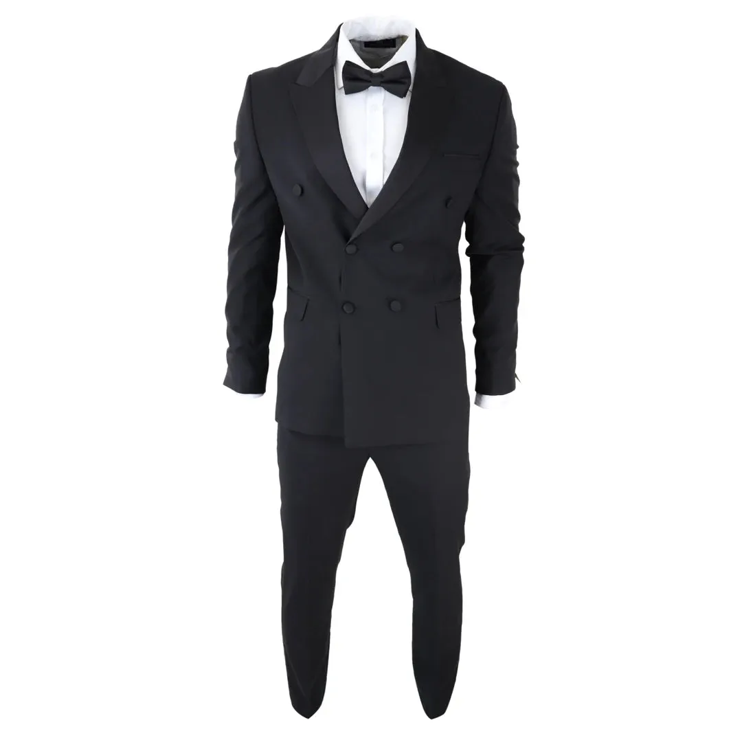 AK-22 - Men's Double Breasted Black Tuxedo Dinner Wedding Suit sold by Tru Clothing product image thumbnail 3