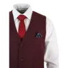 Men's Burgundy Maroon Black Herringbone Tweed Waistcoat sold by Tru Clothing