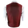 Men's Burgundy Maroon Black Herringbone Tweed Waistcoat sold by Tru Clothing