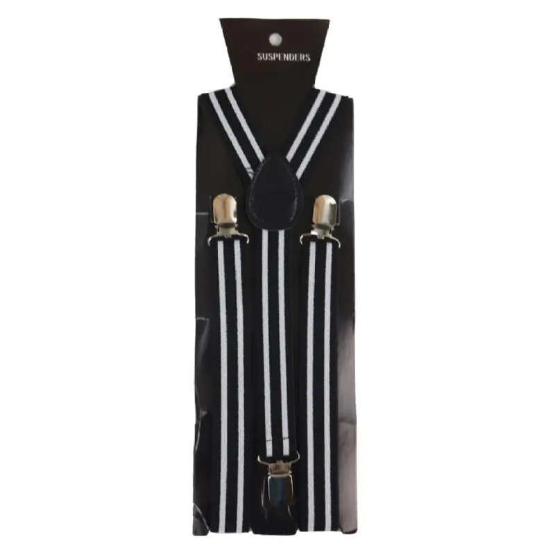 Men's Check Stripe Trouser Braces Suspenders 1920s Gatsby Peaky Blinders sold by Tru Clothing