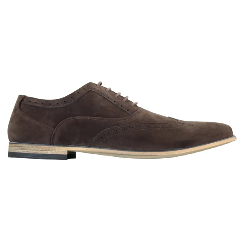Patron 238 Mens Suede Leather Brogues Smart Casual Red Brown Navy Black Laced Shoes Retro sold by Tru Clothing