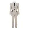 Holland - Boys Check Tweed Beige Brown 3 Piece Suit Wedding Classic sold by Tru Clothing