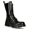 New Rock M-WALL127N-C1 Boots Black Leather Wall Rock Biker Mid-Calf Tower Boots sold by Tru Clothing
