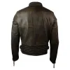 Men's Zipped Biker Jacket Washed Leather Brown Urban sold by Tru Clothing