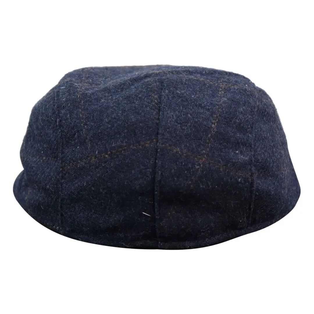 Men's Herringbone Tweed Wool Check Grandad Flat Caps Hats Green Grey Blue Brown sold by Tru Clothing product image thumbnail 4