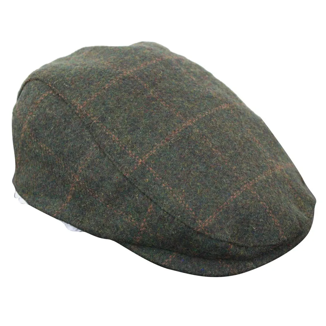 Men's Herringbone Tweed Wool Check Grandad Flat Caps Hats Green Grey Blue Brown sold by Tru Clothing product image thumbnail 5