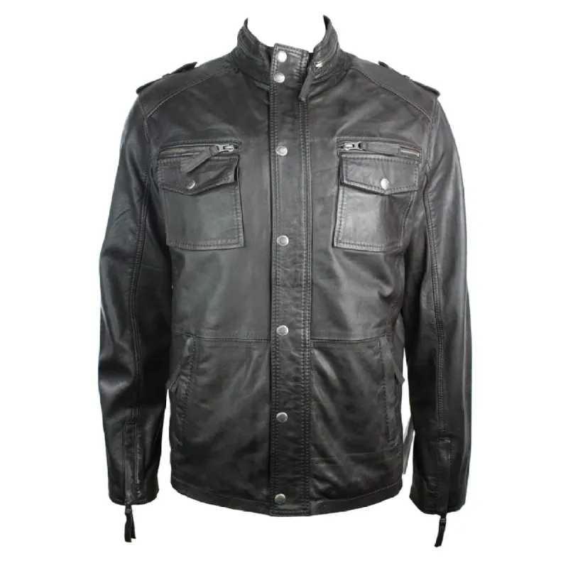 Men's Clearance Leather Jacket Classic Biker Bomber Mix sold by Tru Clothing