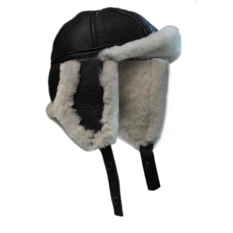 Men's Sheepskin Pilot Aviator Trapper Hat sold by Tru Clothing