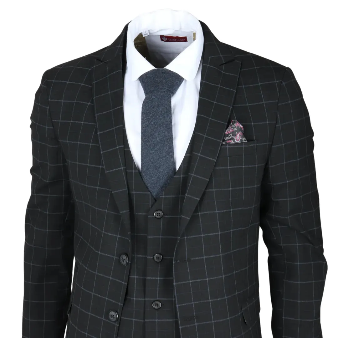 IM3 - Men's Black Checked Tailored Fit Suit sold by Tru Clothing product image thumbnail 4