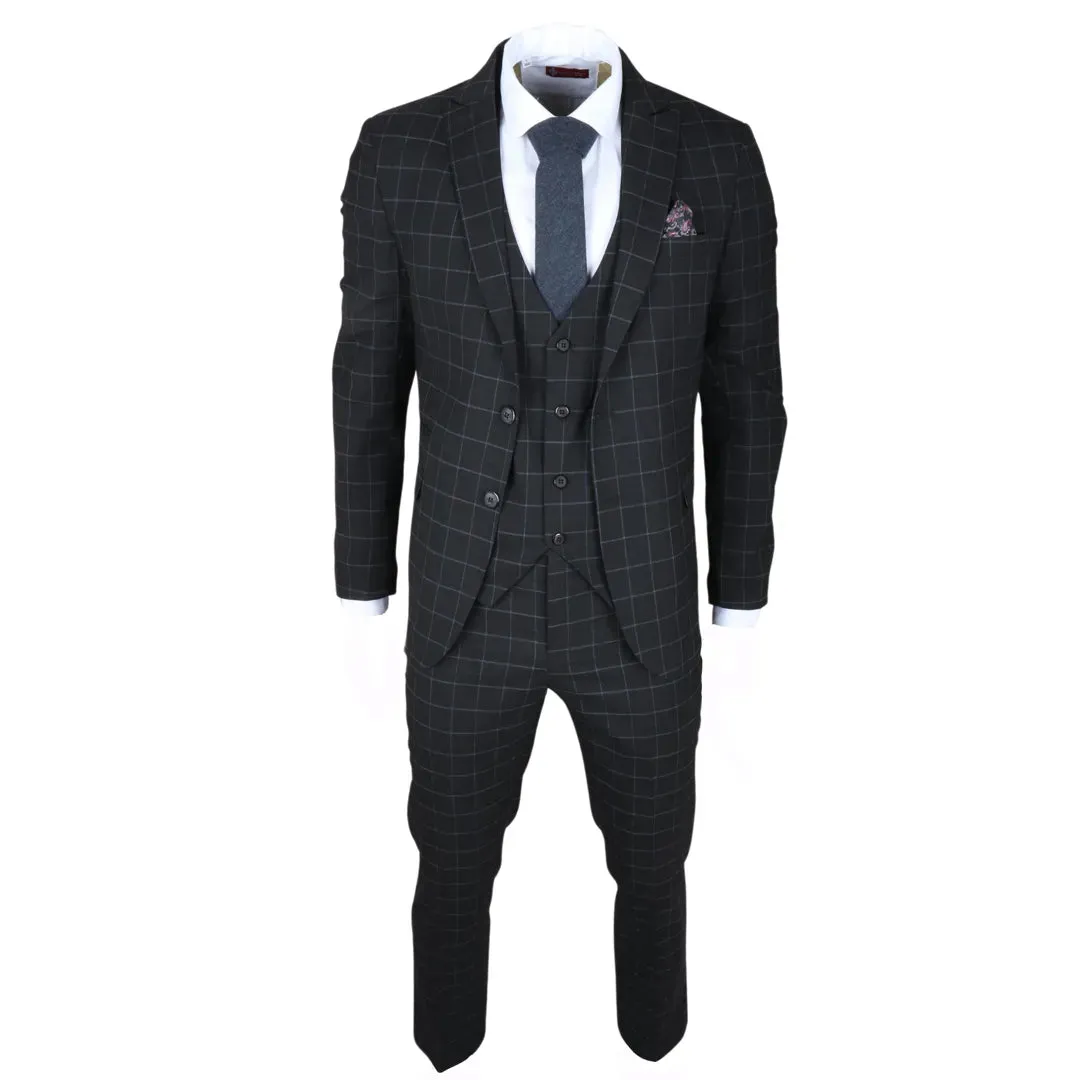 IM3 - Men's Black Checked Tailored Fit Suit sold by Tru Clothing product image thumbnail 3