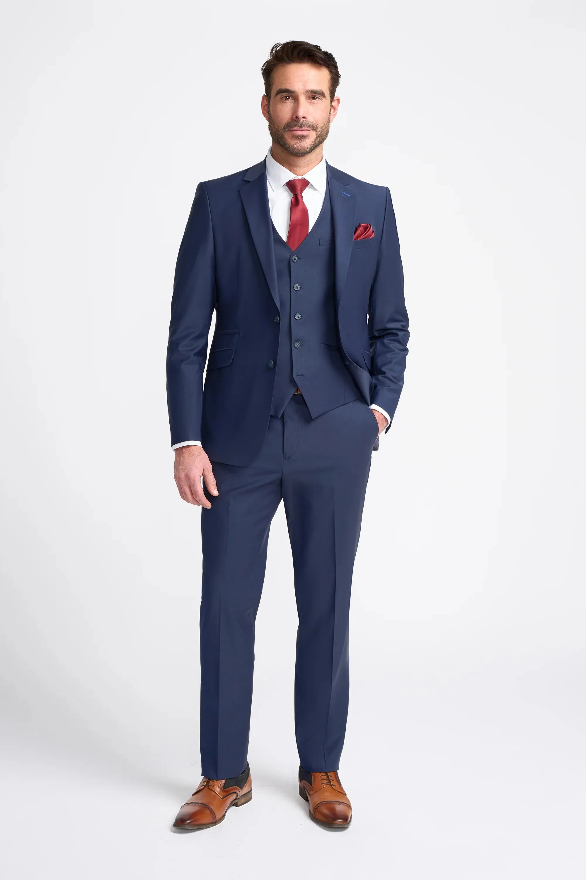 Bond - Men's Navy 3 Piece Tailored Fit Suit sold by Tru Clothing product image thumbnail 2