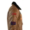 Men's Leather Air Force Pilot Bomber Jacket Tan Brown Badge sold by Tru Clothing