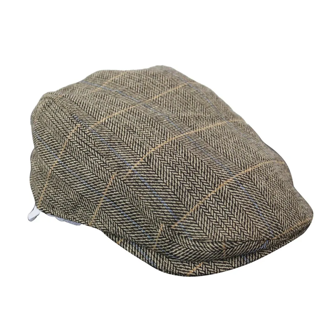 Albert - Men's Herringbone Tweed Wool Check Grandad Flat Hat sold by Tru Clothing product image thumbnail 5