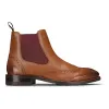 Mens Slip On Real Leather Brogue Boots Brown Tan Classic Smart Formal London sold by Tru Clothing