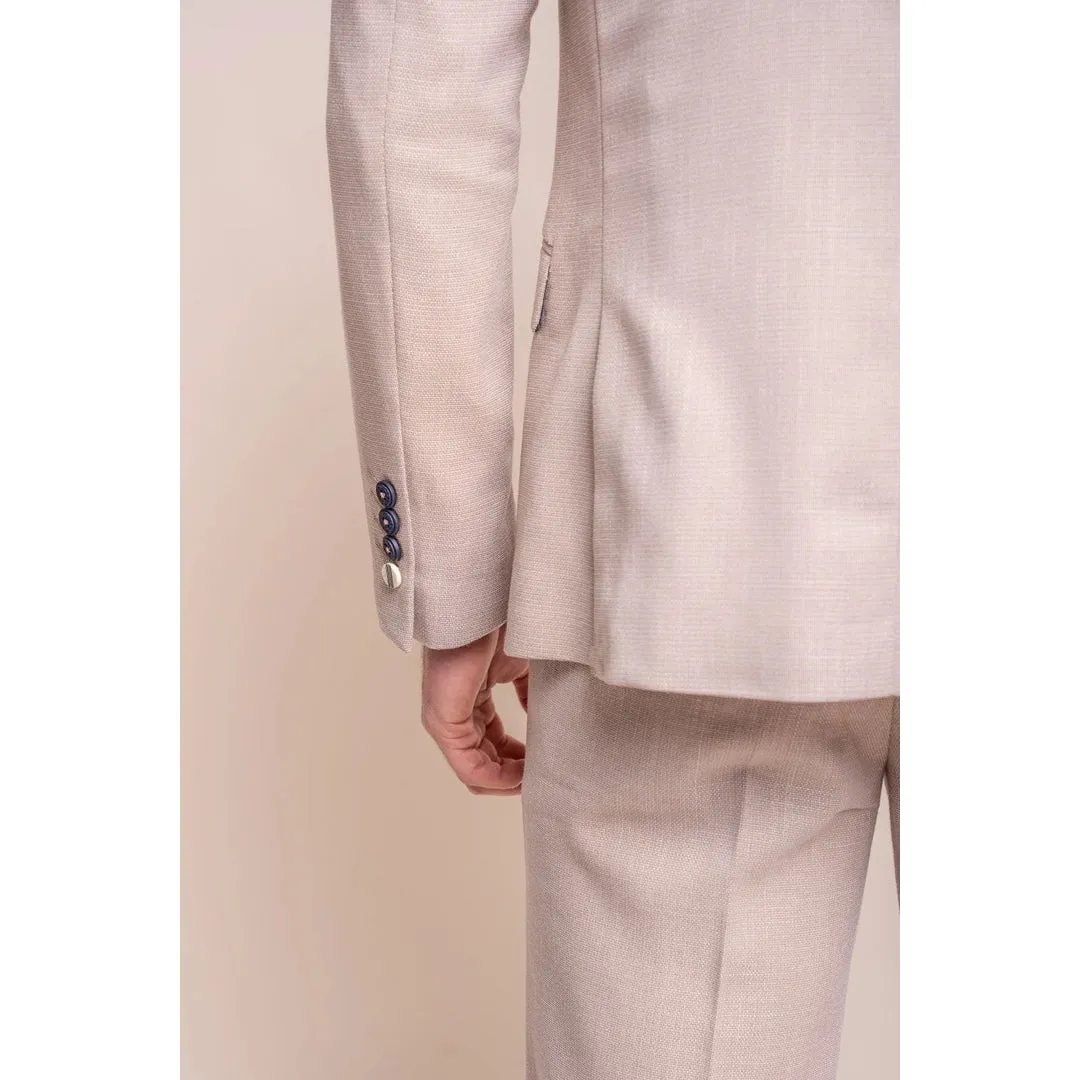 Miami - Men's Beige Wedding Blazer sold by Tru Clothing product image thumbnail 4