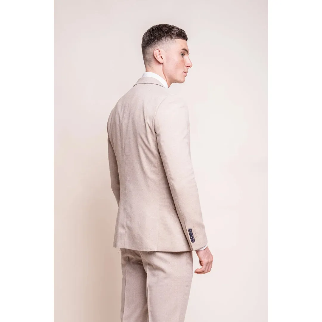 Miami - Men's Beige Wedding Blazer sold by Tru Clothing product image thumbnail 3