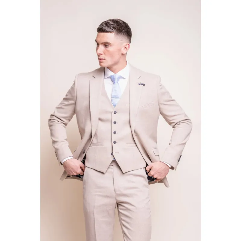 Miami - Men's Beige Wedding Blazer sold by Tru Clothing