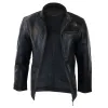 Men's Classic Nehru Leather Jacket Black Brown Zipped Classic sold by Tru Clothing