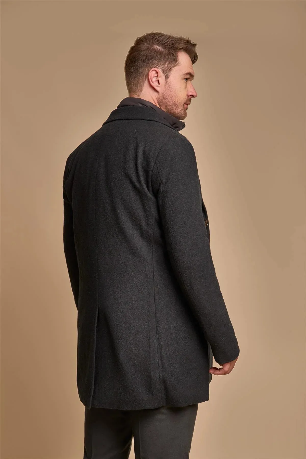 Sanford - Men's Forest Green Wool Blend Overcoat sold by Tru Clothing product image thumbnail 3