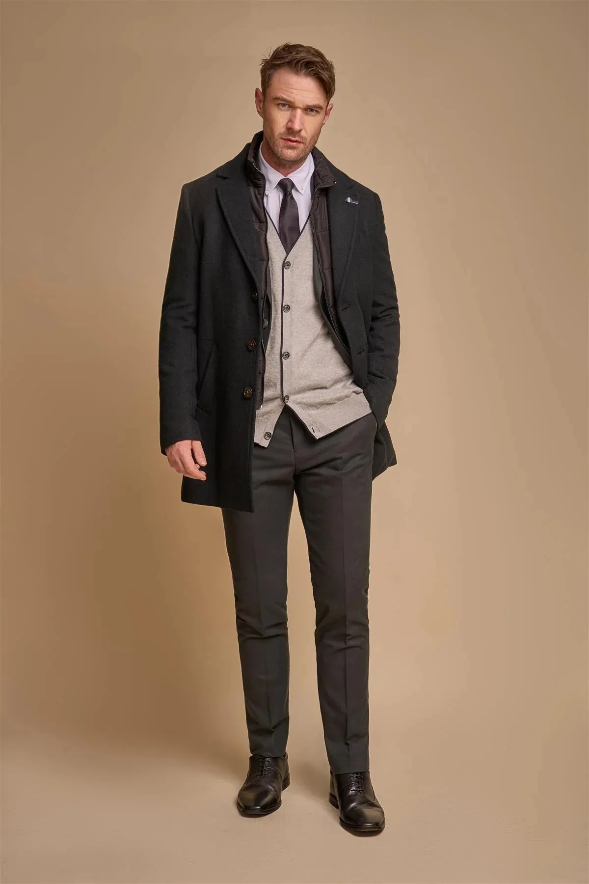 Sanford - Men's Forest Green Wool Blend Overcoat sold by Tru Clothing product image thumbnail 2