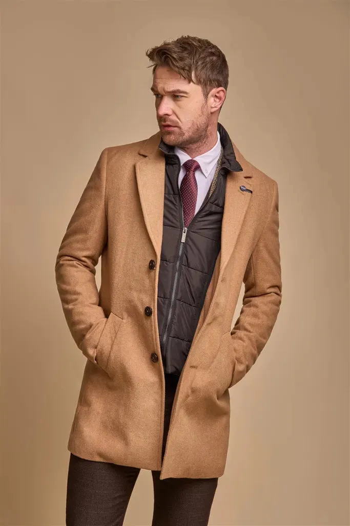 Sanford - Men's Camel Wool Blend Overcoat sold by Tru Clothing