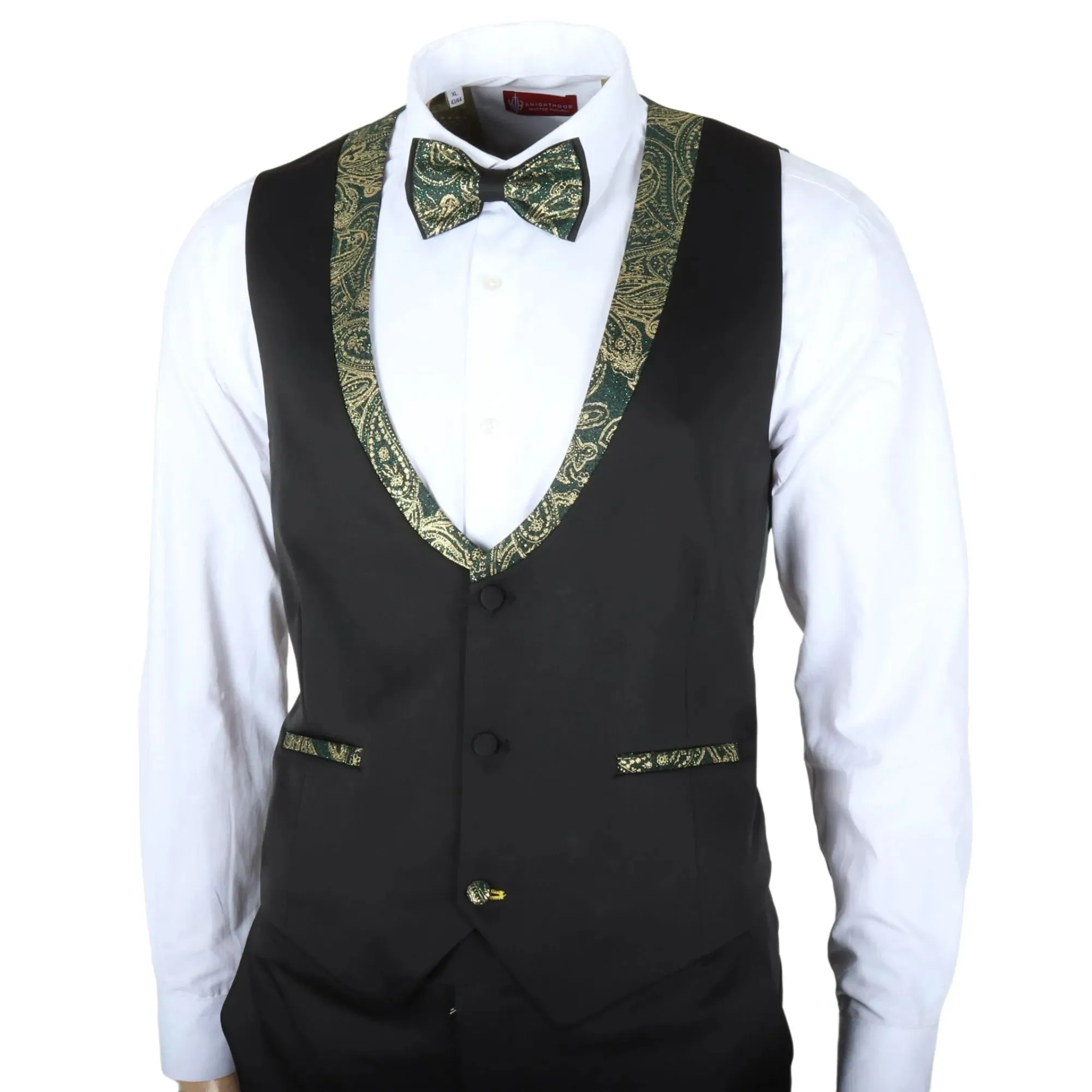 AK-28 - Men's 3 Piece Green Paisley Wedding Suit sold by Tru Clothing product image thumbnail 4