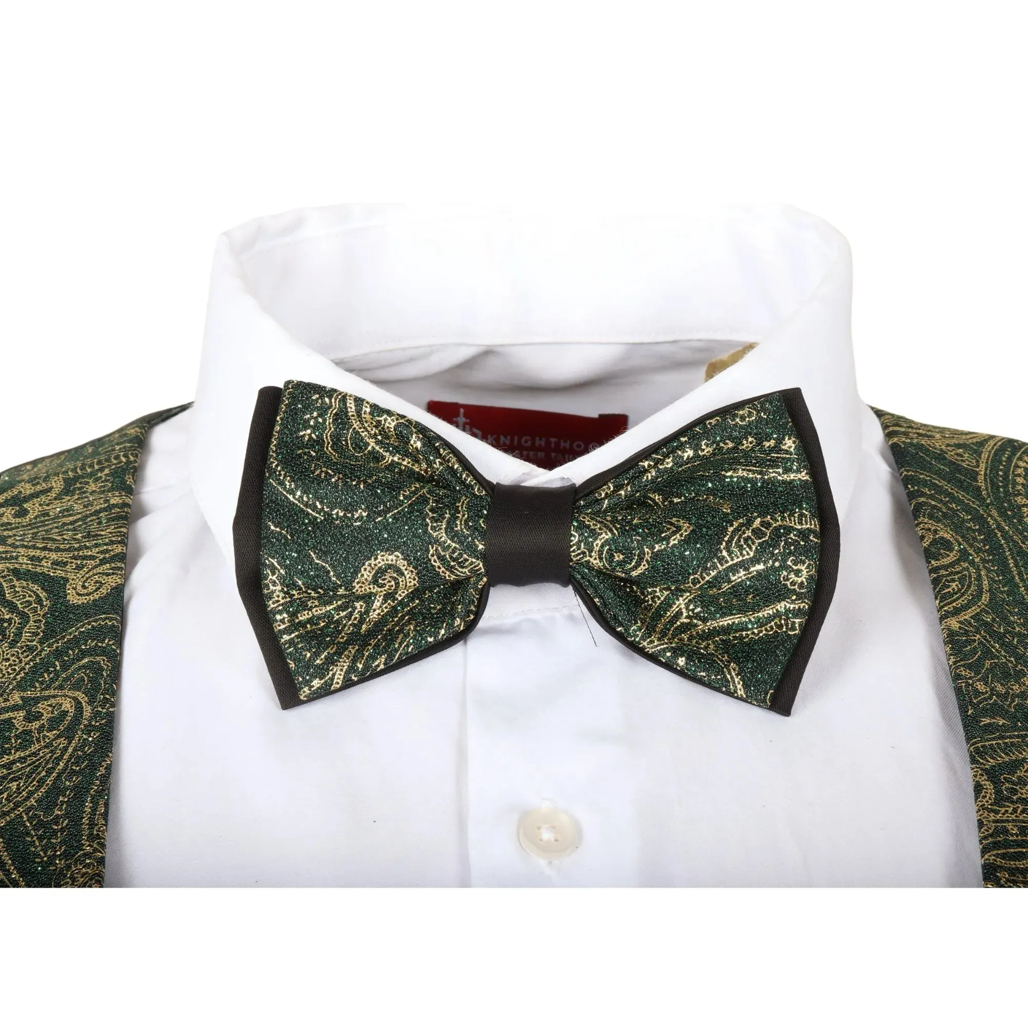 AK-28 - Men's 3 Piece Green Paisley Wedding Suit sold by Tru Clothing product image thumbnail 5