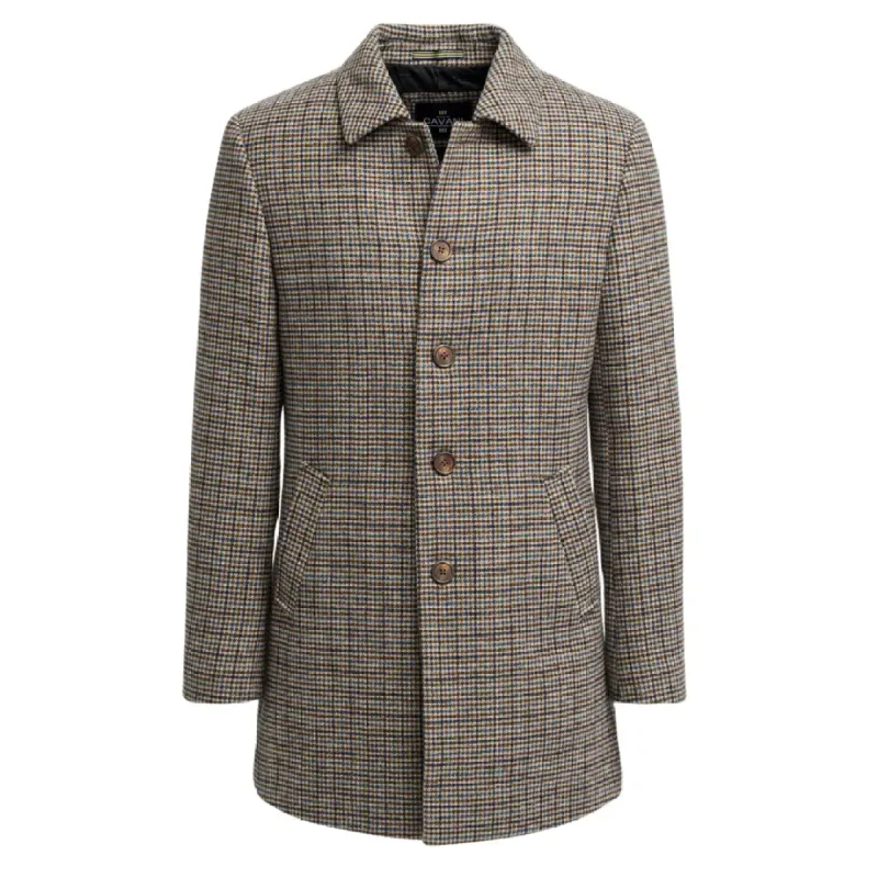 Eddie - Men's Tan Brown Wool Blend Tweed Overcoat sold by Tru Clothing