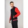 Men's Black Red Varsity Bomber Jacket sold by Tru Clothing