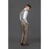 Liam - Men's Brown Check Waistcoat sold by Tru Clothing