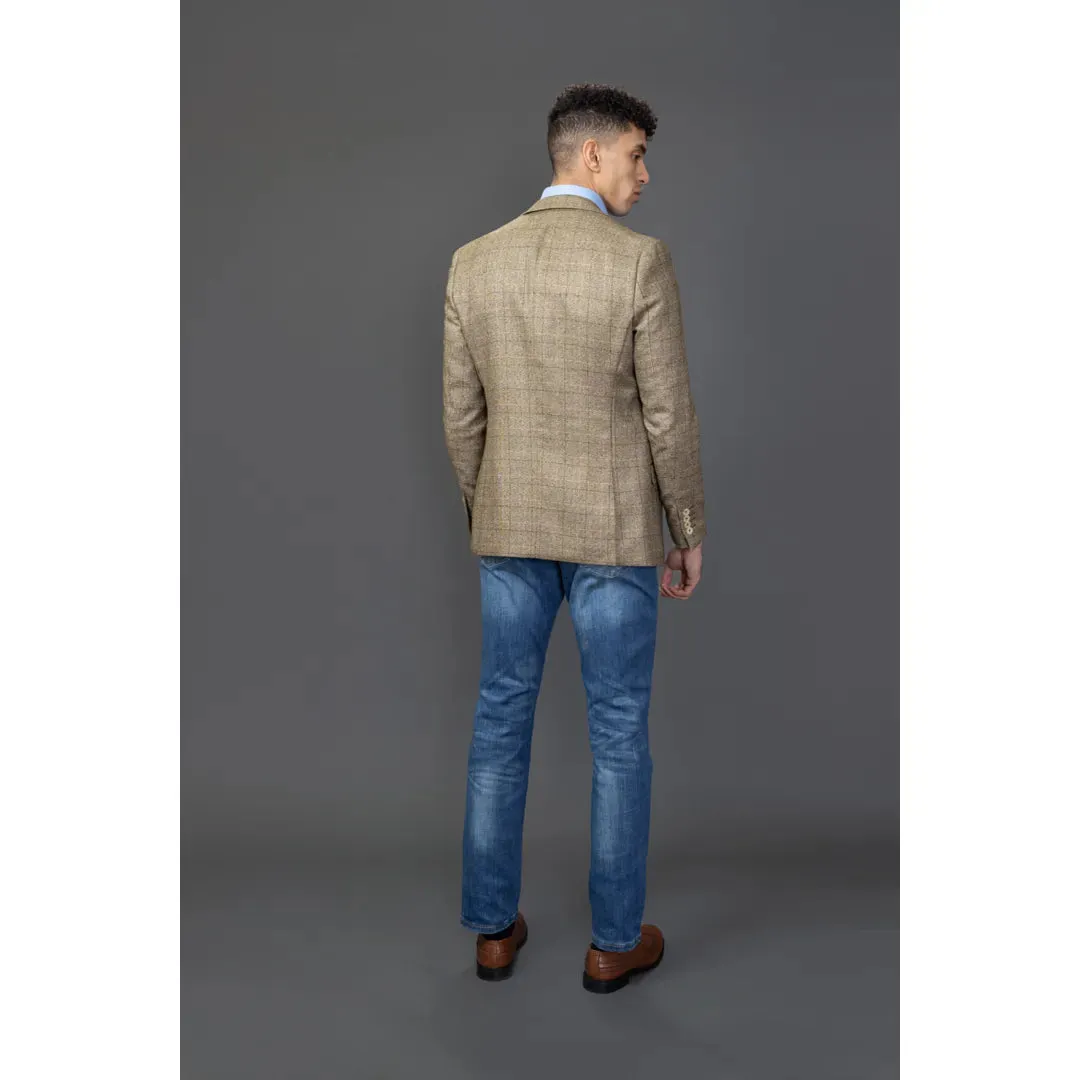 Liam - Men's Brown Check Blazer sold by Tru Clothing product image thumbnail 4