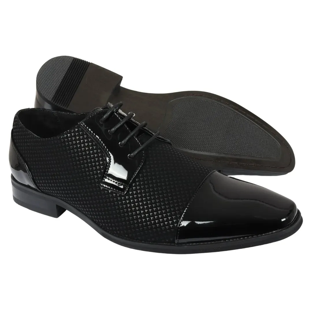 Men's Black Lace Up Derby Shoes sold by Tru Clothing product image thumbnail 3