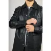 Men's Leather Shirt Western Trucker Jacket sold by Tru Clothing